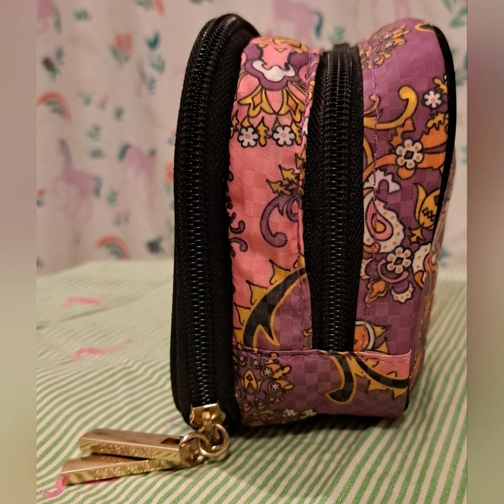 Trina Turk & Co 2 Pocket Paisley Vacation Travel Cosmetic Makeup Beauty Bag